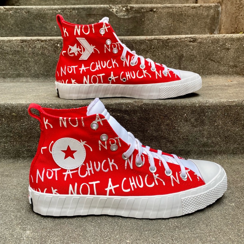 Converse UNT1TL3D High Top Not A Chuck Untitled Red White